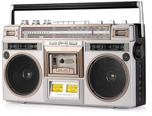 oiakus Boombox Lecteur CD Rétro Style Années 80, Lecteur CD Portable, Magnétophone Vintage, Enregistrement USB/SD, avec Radio AM/FM, pour La Maison, Les Fêtes Et Les Voyages