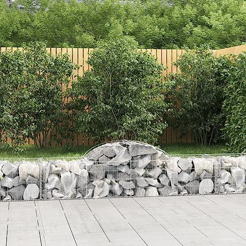 GCHDHAPB Arched Gabion Baskets 7 pcs 200x50x40/60 cm Galvanised IronHome & Garden Lawn & Garden Gardening Pots & Planters