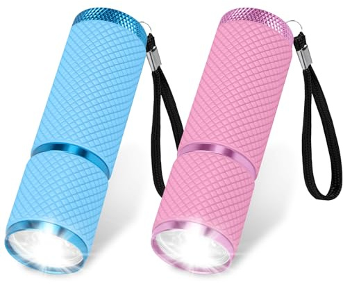 AXFEE 2 PCS Mini Lampe Torche, Lampe Torche LED Ultra Puissante, lampe torche pile, Jeu de lampe de Poche LED, 9mm petite LAmpe avec 9 lumières led, pour Travail, Camping, Lecture Promenade