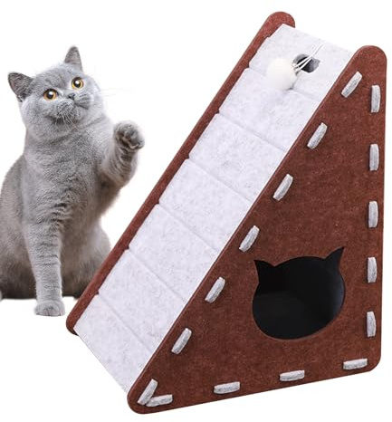 dzqad Panneau À Gratter pour Chat - Grattoir Carton Feutrine Triangulaire pour Chat | Matériel pour Animaux Tapis d'escalade pour Exercice Repos Protection des Meubles Éducation Féline