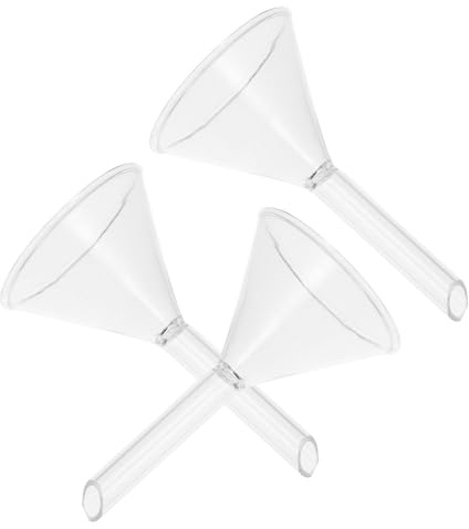 LIFKOME Embudo de Vidrio de Laboratorio Triangular Ligero y Portátil, Juego de 3 Piezas para Filtrado Preciso en Aplicaciones Científicas