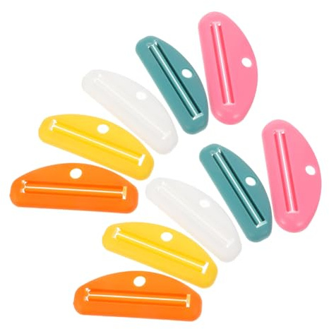 WEKADRIN 10 Pièces Presse-tubes Manuel pour Dentifrice et Crèmes Multi-usages pour Tubes de Pommade Nettoyant Visage et Mains Couleurs Extraction Complète et Organisation Facile