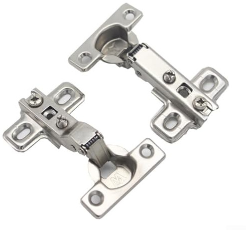 Juego de bisagras de acero inoxidable de 25 mm para puerta de armario pequeño, cierre suave, bisagras perforadas para armario de cocina (3)