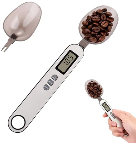Digital Measuring Spoon Scale with LCD Screen - 5-in-1 Unit Converter (g/ml/Cup/oz/fl oz) - Removable Spoon Head & High Accuracy for Pet Food, Cooking, Baking (1 PCS)