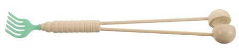 Palo de Masaje de Madera Beige con Mango Ergonómico para Espalda | Herramienta Manual Multifunción, Uso en Casa y Viaje, Ligera y Portátil, Alivio Muscular