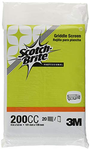 Scotch-Brite Griddle Screen 200CC, 102 mm x 140 mm | pack of 20 | for cleaning and polishing grills and griddle plates