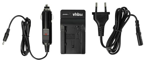 vhbw Ladegerät kompatibel mit Canon Legria FS10, FS100, FS11, FS19, FS20 Kamera Camcorder Action Cam-Akku - Ladeschale + Kfz-Adapter
