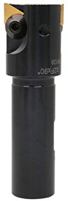 Accusize Industrial Tools Indexable End Mill with 2 Pcs TPG22 Carbide Inserts, 1'' Cuting Diameter, 3/4'' Straight Shank, 0046-0912