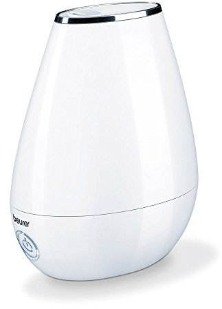 Beurer LB 37 Luftbefeuchter mit mikrofeiner Ultraschall-Zerstäubung, leisem Nachtmodus, Aromafunktion, weiß