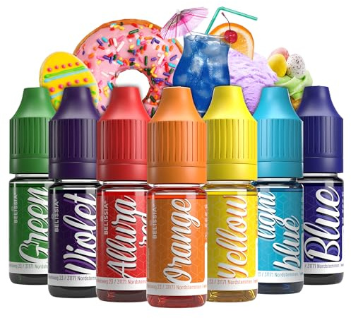 Belissia Colorant alimentaire Pâques - 7x10ml liquide & très concentré - Colorant alimentaire de qualité alimentaire pour la pâtisserie, la cuisine, le fondant, la pâte & la décoration - vegan