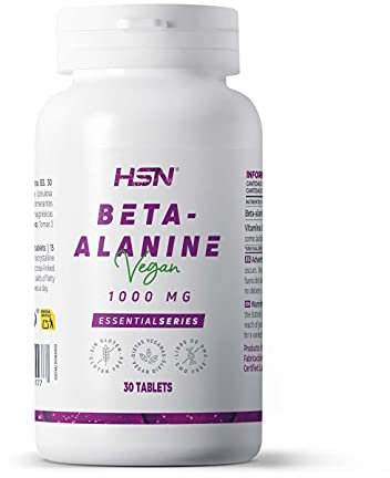 HSN Beta Alanina 4000mg por dosis diaria | 30 Tabletas | Aminoácido en Forma Libre | con Vitamina B3 | Sin Estimulantes Pre-Entreno Sin Cafeína | No-GMO, Vegano, Sin Gluten