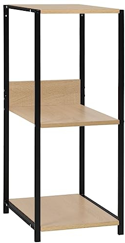 vidaXL Etagère à Livres Droite Petite Bibliothèque Présentoir de Décoration Support d'Affichage pour Plantes Noir et Chêne 33,5x39,6x79,7cm Bois d'Ingénierie