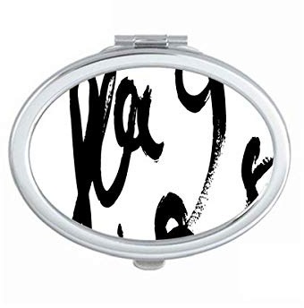 Brushwork Graphic Sense Texture Mirror Portable Fold Hand Makeup Double Side Glasses
