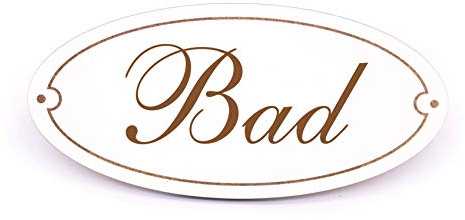 Dekolando Badschild Schild Türschild Oval - Bad - selbstklebend Hinweisschild Dekoschild Türdeko 15x7cm