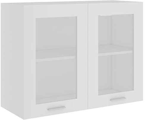 vidaXL Armario de Cocina Muebles Mobiliario Duradero Mesa de Trabajo Almacenamiento Cuencos Platos Ollas Alacena de Contrachapada Blanco 80x31x60 cm