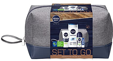 NIVEA MEN Set to Go Sensitive Wash Kit Geschenkset