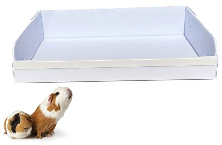 Andescobo Meerschweinchenklo für Meerschweinchen, Küche für alle C&C-Käfige, Meerschweinchen-Heubox, hält den Meerschweinchenkäfig sauber und ordentlich. Weiß