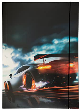 NEU Sammelmappe mit Gummiband, A3, 1 Mappe, BASIC RACE CAR/Rennwagen