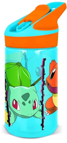 Botella de agua infantil reutilizable de tritan de 480 ml de Pokemon