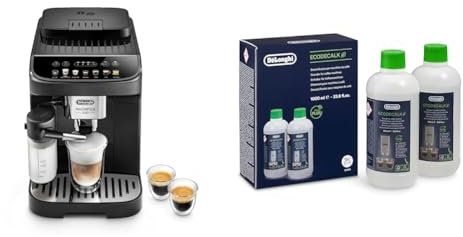 De'Longhi Macchina da caffè completamente automatica Magnifica Evo ECAM 292.81.B con sistema latte LatteCrema, 7 pulsanti di selezione diretta Original EcoDecalk DLSC502 - decalcificante