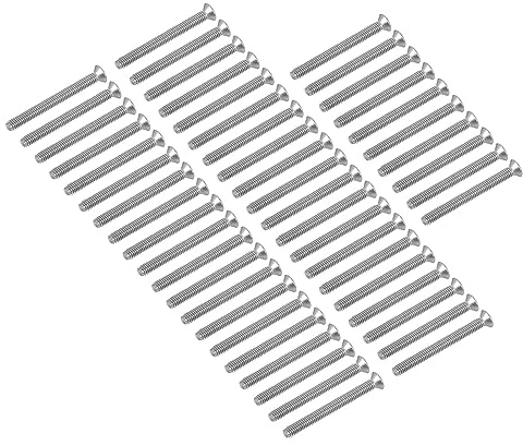 QUARKZMAN 50 Stück Senkkopfschrauben M2.5 x 25mm 304 Edelstahl Silber | Flachkopf Kreuzschlitz-Befestigungselemente, Für Hausbau Maschinenwerkzeuge