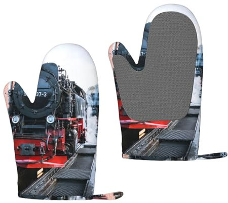 Ofenhandschuhe aus Silikon, hitzebeständig, rutschfest, für Küche, Kochen, Backen, Grillen, 1 Paar