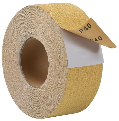 Shawya PSA Sandpaper Roll 40-Grit 2-3/4in x 20 Yards Longboard Sandpaper Self Adhesive Stickyback Sandpaper for Automotive Woodworking Air File Sanders Hand Sanding Blocks Abrasive Sheet Roll
