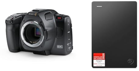 Blackmagic Design Pocket Cinema Camera 6K G2 & Seagate Expansion 2TB tragbare Externe Festplatte, 2.5 Zoll, USB 3.0, inkl. 2 Jahre Datenrettungsdienst, Modellnr.: STGX2000400