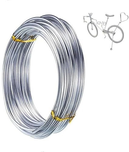 Generisch 1.5mm x 50m Basteldraht, Biegbar Aluminiumdraht Schmuckdraht für Schmuck, Dekoteile, DIY-Skulpturen, Kranzherstellung, Bonsai-Bäume