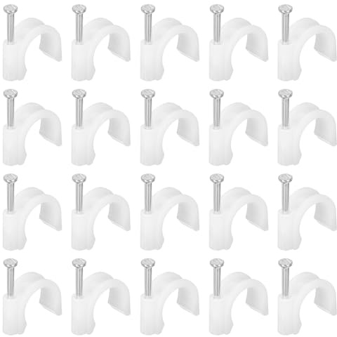PATIKIL Gancio J Mezzo Morsetto 16 mm Chiodo, Supporto Clip Chiodo Cavo Fissaggio per Tubo Pex 70pz per Fissaggio Tubi Connessione Fissaggio per Tubi Rame Cpvc, Bianco