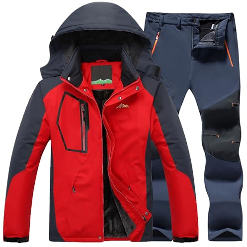 Set da sci impermeabile da uomo, giacca termica antivento e pantaloni, tuta invernale traspirante, attrezzatura da trekking e neve, abbigliamento da sci resistente alle intemperie, set da sci