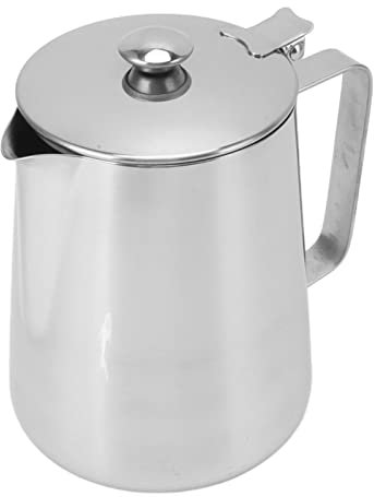 Bricco per il latte Bricco a vapore in acciaio inox tazza per latte cappuccinatore tazza con coperchio