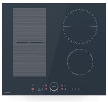 Klarstein Delicatessa 60 Hybrid - Plaque À Induction Encastrable 4 Zones, 7000 W Et Booster, Flexzone, Verrouillage Parental, Minuterie & Stop&Go, Anthracite, Design Compact 59 cm
