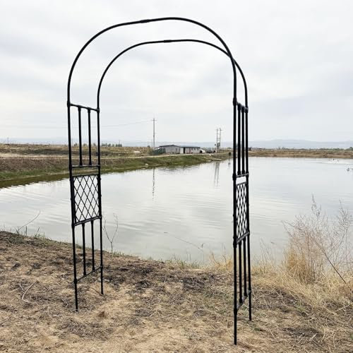 Rosenbogen Verzinkt Gartenbogen 120 150 180 200 210 220 230 240 250 280 300 Metall Rankhilfe Bogen Torbogen Spaliere Für Kletterpflanzen Hochzeitsdeko Rankgitter Freistehend(W280xH250xD40cm)