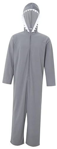 Hai-Overall für Erwachsene, Unisex, Hai-Einteiler, Nachtwäsche mit Kapuze, für drinnen und draußen, mehrfarbig, Einheitsgröße, Mehrfarbig, one-size
