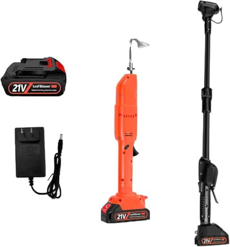 Binette de Jardin motorisée sans Fil 21 V, râteau à Mauvaises Herbes et houe de Jardin 2 en 1, houe électrique Portable avec Batterie et Chargeur, Manche Amovible 130 cm, pour désherber et ameublir
