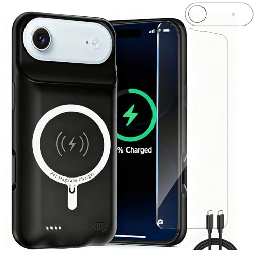 Fraternize Battery Case for iPhone Air, Upgraded 10000mAh Rechargeable Portable Battery - Extended Charger Case With Integrated Wireless Charging - Power Bank