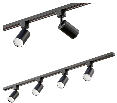 SMART LED Modernes Schienensystem, Komplettset | 1 m | Deckenstrahler | Deckenleuchte | Strahler mit 4 GU10-Leuchtmitteln | Strahler | Deckenstrahler | Deckenleuchte | Lampe (1x1M / 4xGU10)