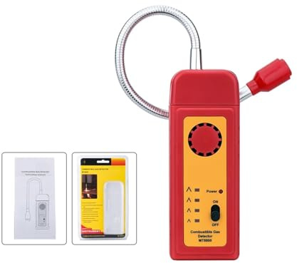 Détecteur de gaz, Détecteur de gaz, détecteur Fuite Naturel Inflammable, analyseur, Haute sensibilité, testeur localisation, Alarme sonore et Lumineuse pour Le Travail et la Maison(MT8800)
