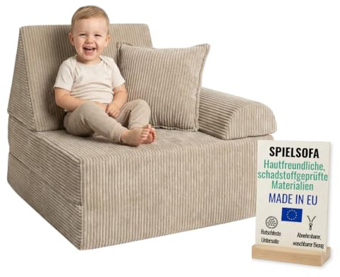 Pillows24 Kindersessel & Spielsofa fur Kinder Cord mit abnehmbaren Bezügen