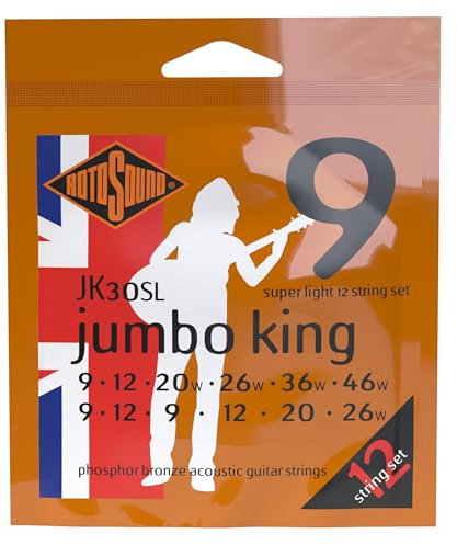 Rotosound strängar för akustisk gitarr JUMBO KING 12-str. JK30SL Super Light 9-42