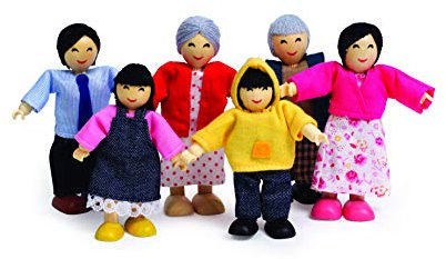 Hape E3502 Happy Family - Asian - Wooden Dolls House Accessories