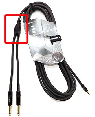PROEL CHLP170LU5 - Cavo audio professionale con nodo ad Y distante dai connettori circa 15-20cm, connettori: Jack 3,5 Maschio Dritto Stereo a 2x Jack Maschio Dritto Mono 6.3 da 5mt., Nero