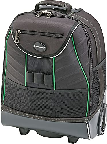 Stahlwille 13215 | robuster Rucksack Trolley zur Werkzeugaufbewahrung | große, leichtlaufende Rollen + praktischer Teleskopgriff | mit Laptopfach, Schwarz