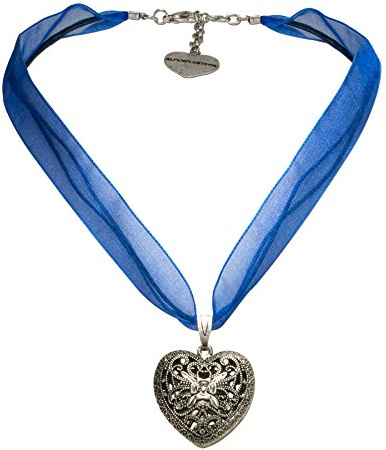 Alpenflüstern Organza-Trachtenkette Trachtenherz - Damen-Trachtenschmuck Dirndlkette in traditionellen Farben DHK194