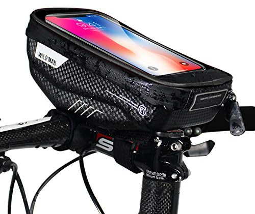 MOZOWO Fahrrad-Lenkertasche, Handyhalterung, wasserdicht, Fahrrad-Tasche, Fahrrad-Halterung, für iPhone XS MAX XR X 8 7 6S 6 Plus, Samsung Smartphones unter 15 cm