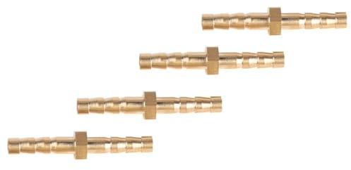 FTVOGUE Messing Schlauchkupplung 4mm, 4 Stück, Stacheldraht | Vibrationsbeständig, werkzeuglose Montage, korrosionsbeständig, für Garten- und Landwirtschaftsbewässerung, luftdicht