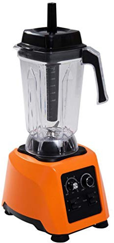 QREZ Licuadora Batidora Vaso Cristal Profesional, Licuadora para Batidos Licuadora para Verduras Y Frutas Batidora De Vaso Comercial Batidora De Mano 45000RPM 2200W,Naranja