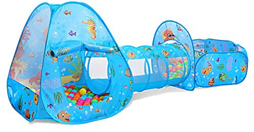 Benebomo Kinder Pop Up Spielzelte und Tunnel,bällebad mit Tunnel,Spielzelt,krabbeltunnel,Gartenspielhaus für Kinder