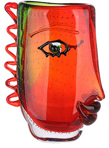 GILDE GLAS art Vase Design – Objet décoratif – Pièce Unique Fait à la Main en Verre H 31 cm